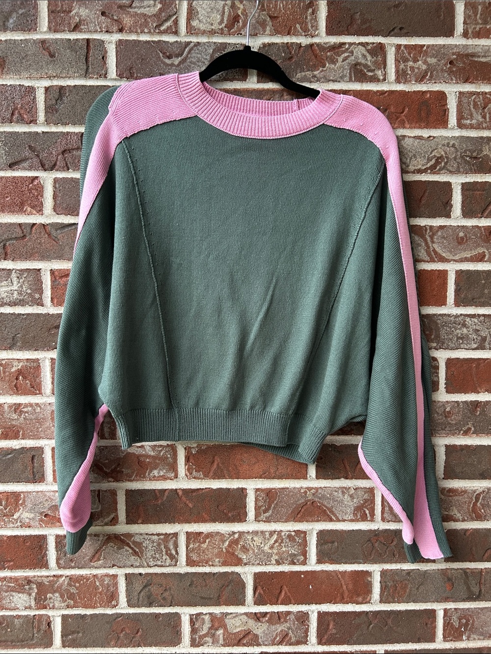 Maeve Dolman Sleeve Crew-Neck Color-Blocked Sweater